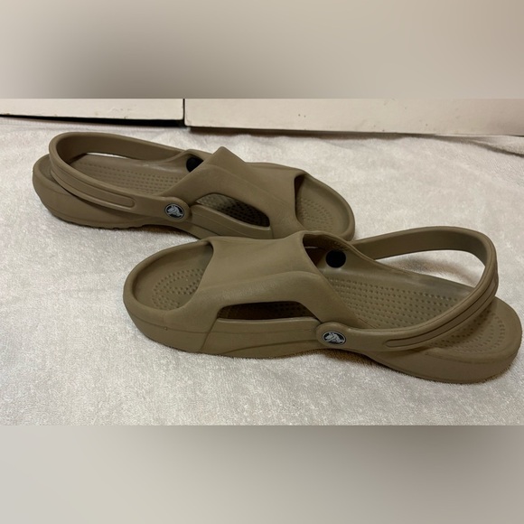 Crocs Men’s Slip On Sandals Beige Size 11 - Picture 3 of 6